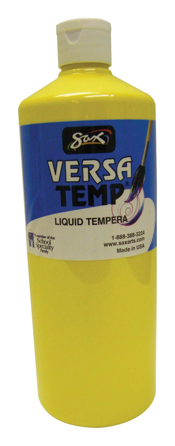 Sax Versatemp Heavy-Bodied Tempera Paint, 1 Quart, Primary Yellow 1440707